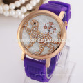 Relógio de discagem Leopard Dial Silicone Watch